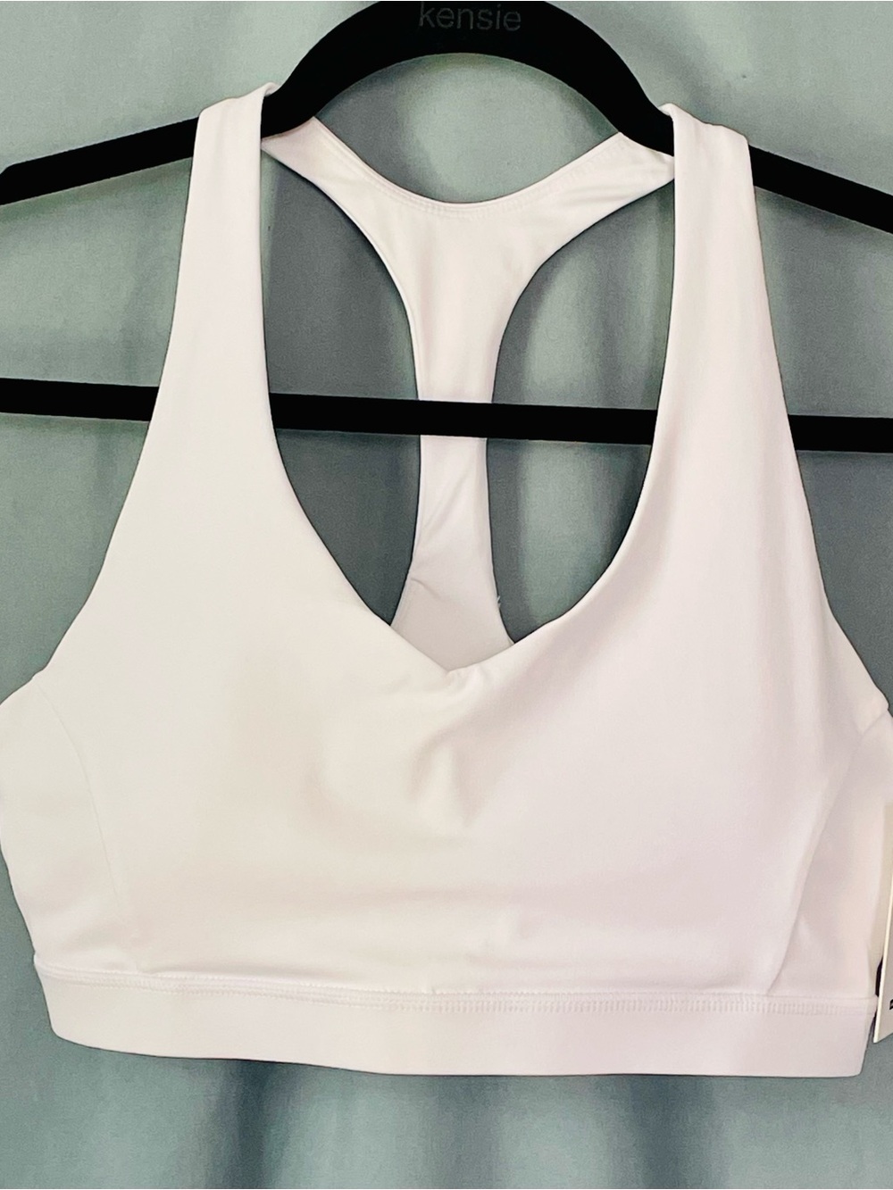 White Racerback V-Neck Sports Bra